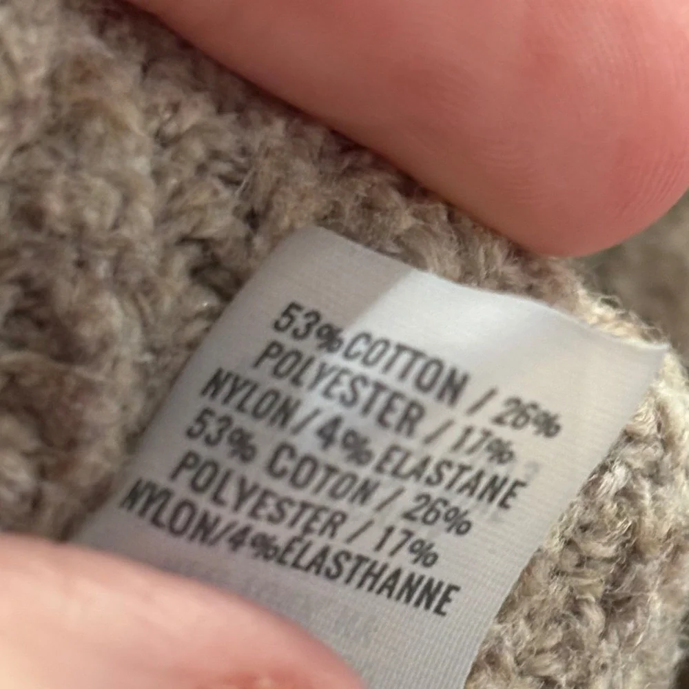 Aerie Waffle Knit Mock Neck Long Sleeve‎ Sweater Taupe Size S